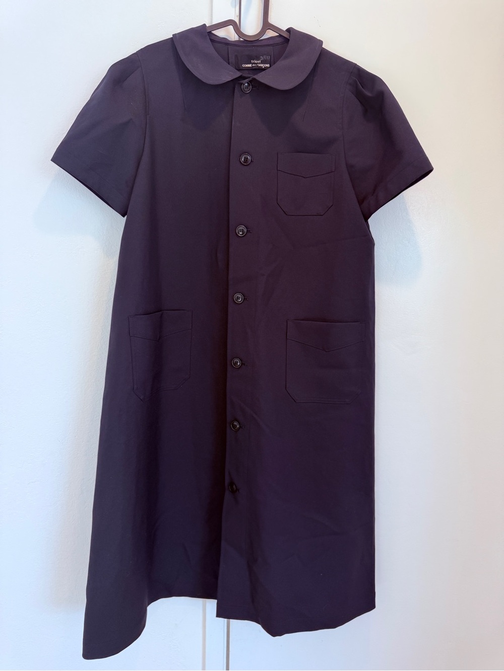 Comme des Garcons Navy Short-Sleeve Button Front Dress